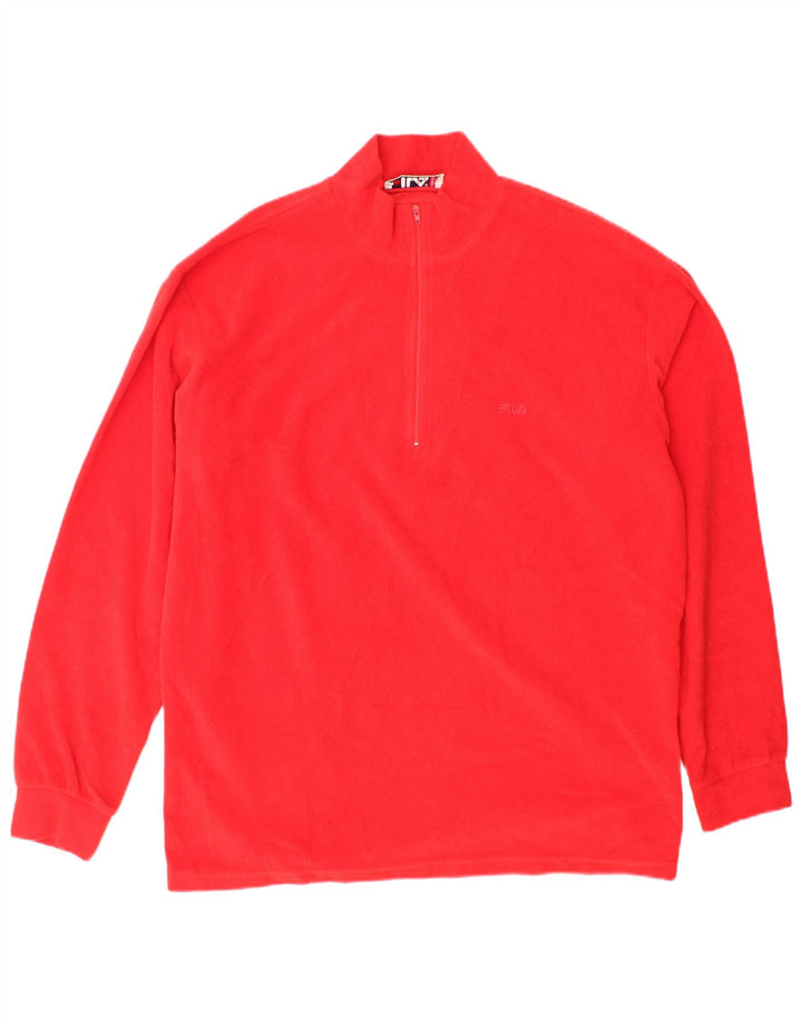 FILA Herren-Fleecepullover mit Reißverschluss, IT 54 XL, rotes Polyester