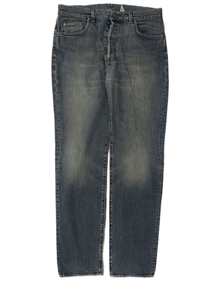 Calvin Klein Damen Slim Jeans W36 L34 Blaue Baumwolle