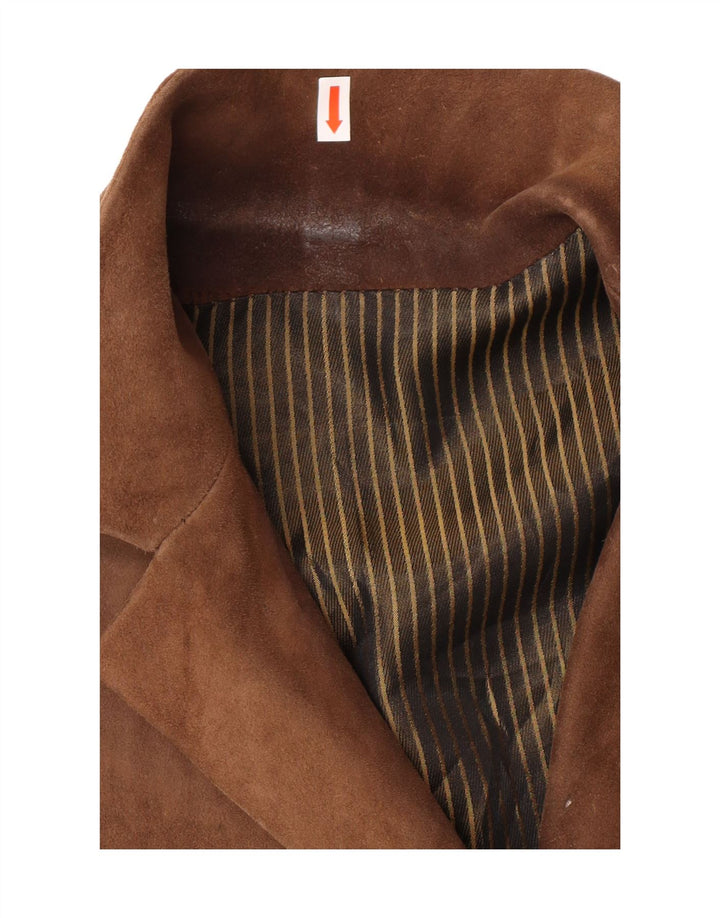 Vintage Damen Wildlederjacke UK 12 Mittelbraun