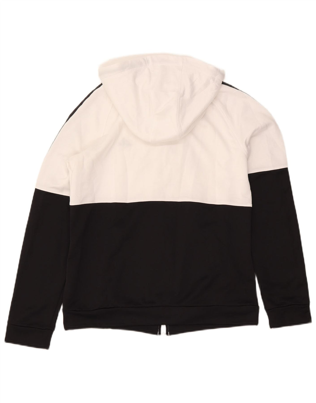ADIDAS Damen-Kapuzenpullover mit Reißverschluss, UK 12/14, Mittelweiß, Farbblock