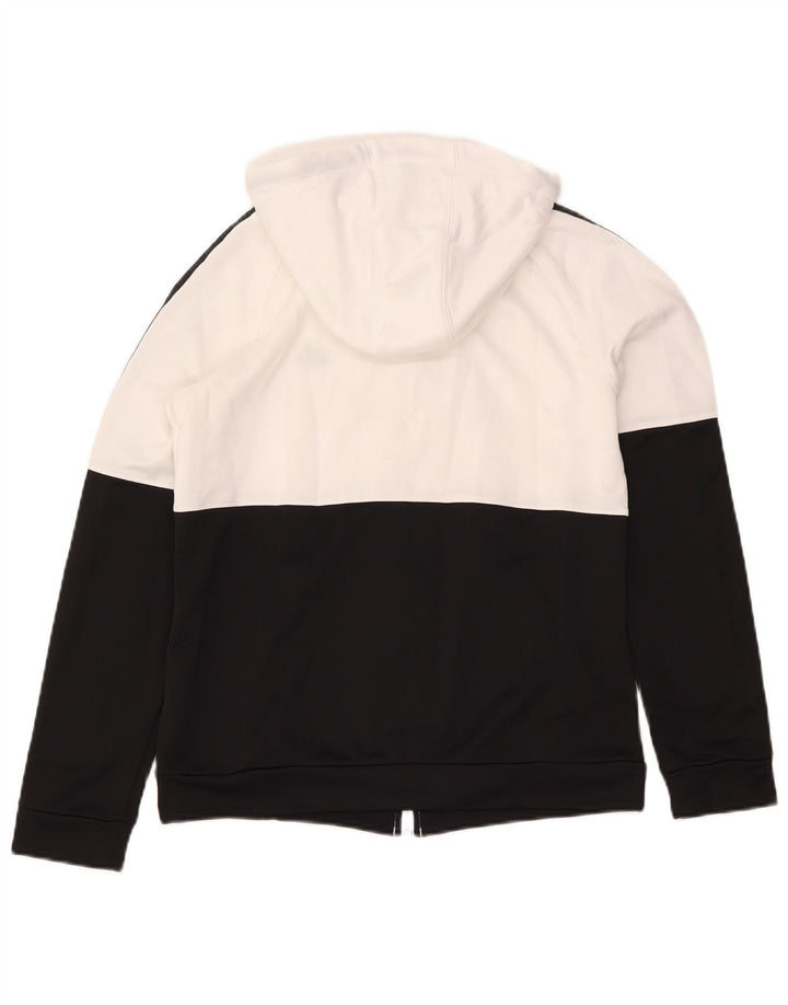 ADIDAS Damen-Kapuzenpullover mit Reißverschluss, UK 12/14, Mittelweiß, Farbblock