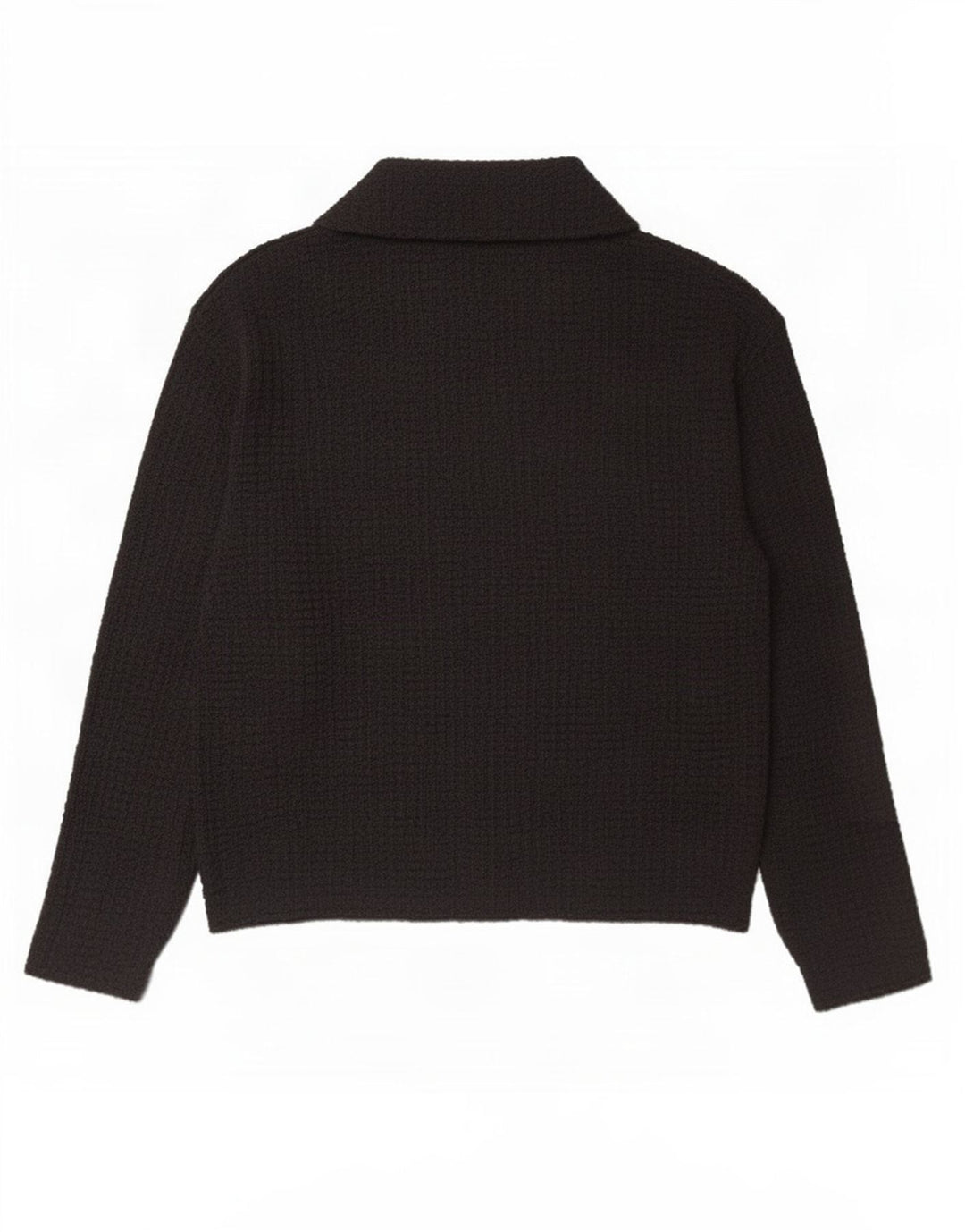 Zara Herren-Langarm-Poloshirt, Größe S, Schwarz, Polyester