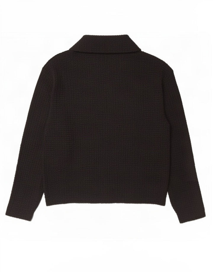 Zara Herren-Langarm-Poloshirt, Größe S, Schwarz, Polyester