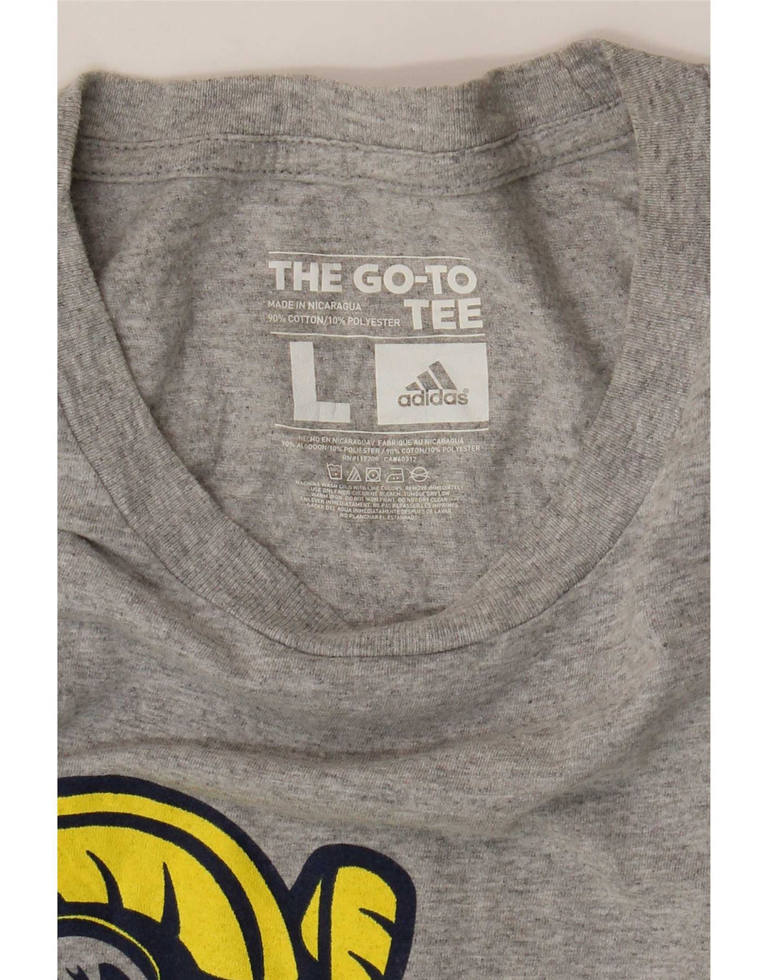 Adidas Herren Grafik T-Shirt Top Large Grau Baumwolle