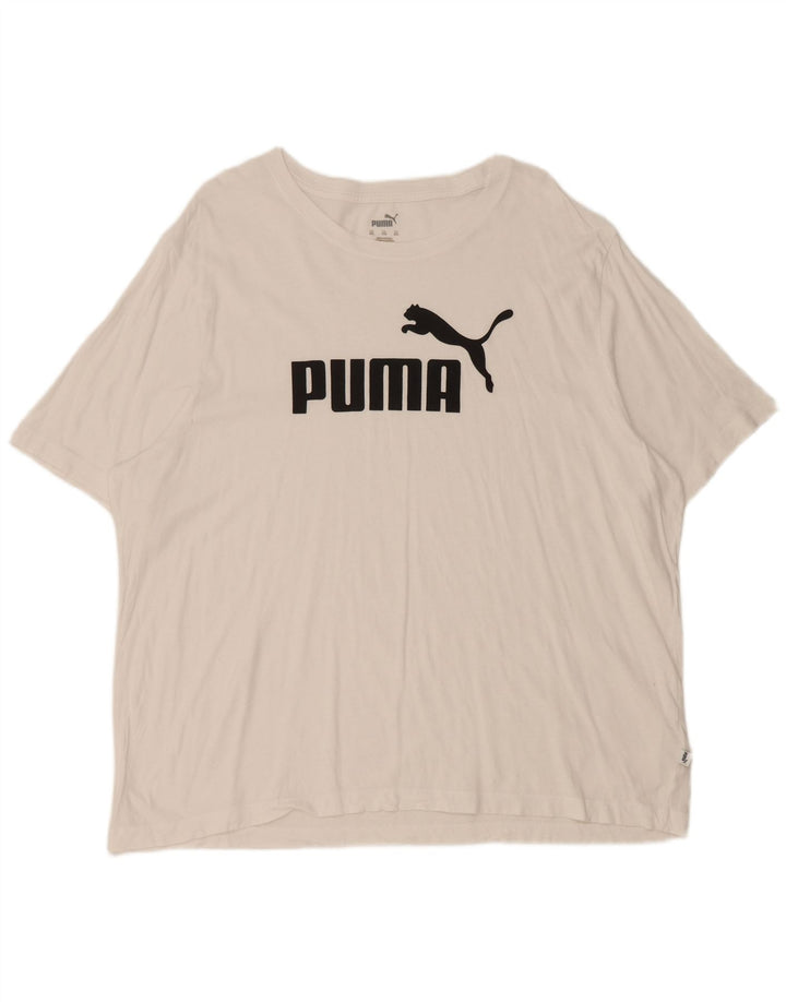 PUMA Mens Graphic T-Shirt Top 2XL White Cotton