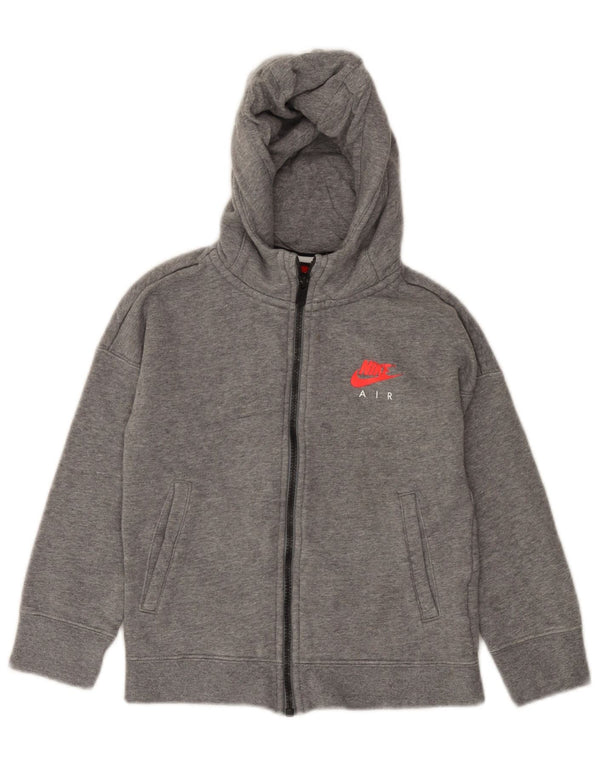 NIKE Mädchen Air Zip Hoodie Pullover 6–7 Jahre XS Graue Baumwolle