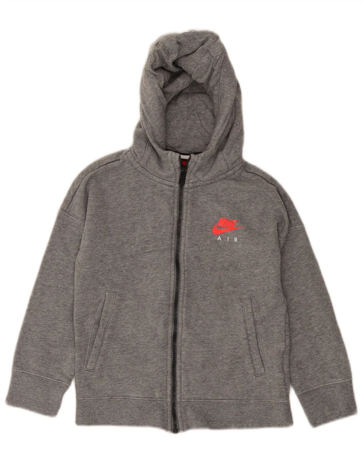 NIKE Mädchen Air Zip Hoodie Pullover 6–7 Jahre XS Graue Baumwolle
