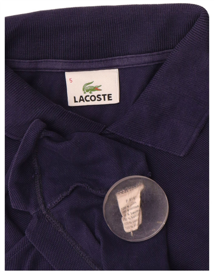Lacoste Herren-Poloshirt, Größe 5, groß, marineblaue Baumwolle