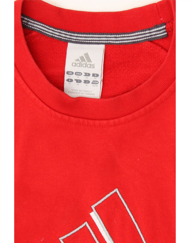 ADIDAS Mens Graphic Sweatshirt Jumper Medium Red Cotton Vintage Adidas and Second-Hand Adidas from Messina Hembry 