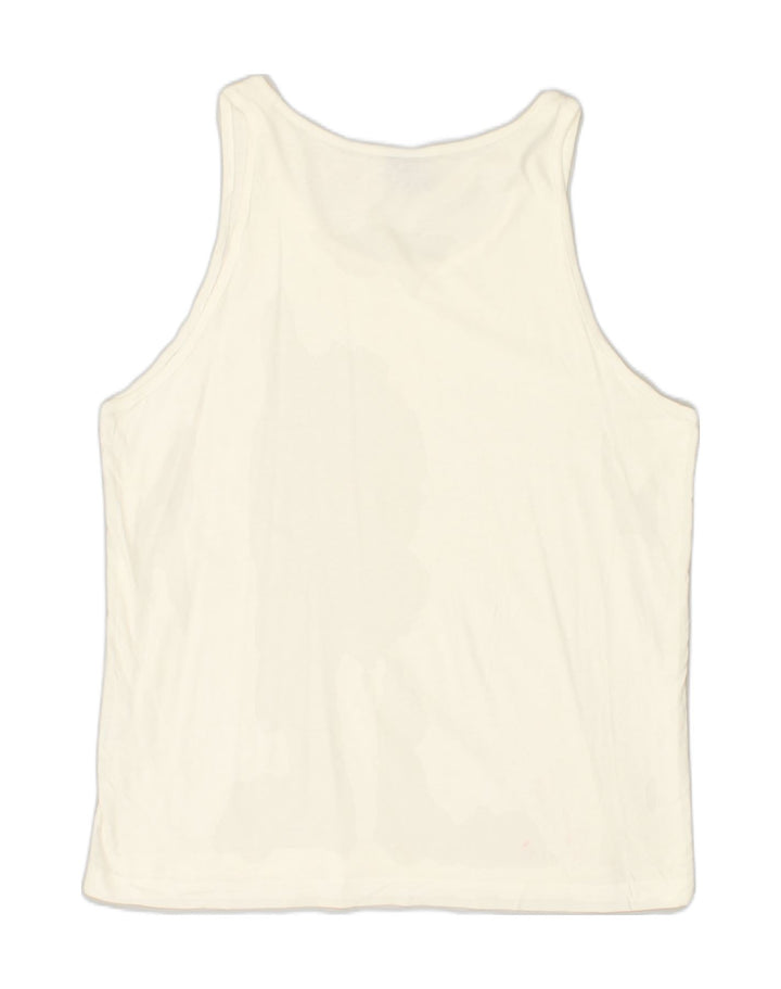 CHAMPION Womens Vest Top UK 14 Large White | Vintage Champion | Thrift | Second-Hand Champion | Used Clothing | Messina Hembry 