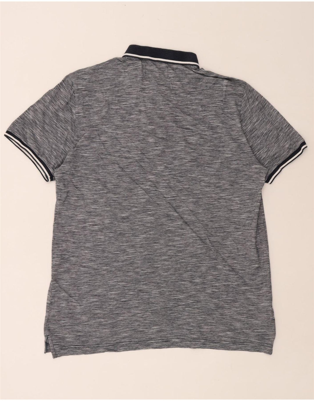 PENGUIN Herren-Poloshirt XL aus grau gesprenkelter Baumwolle