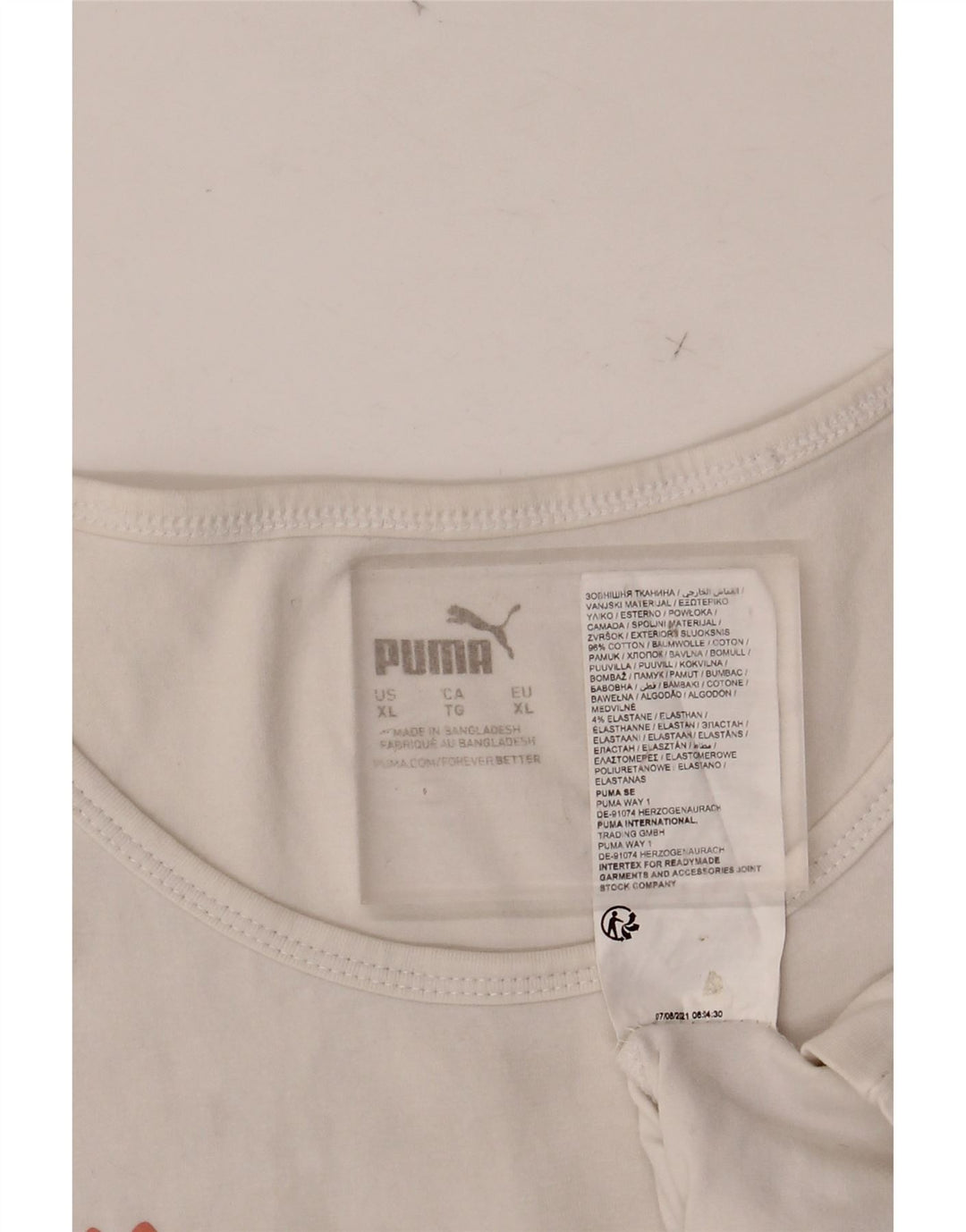 PUMA Damen Graphic Vest Top UK 18 XL Weiße Baumwolle