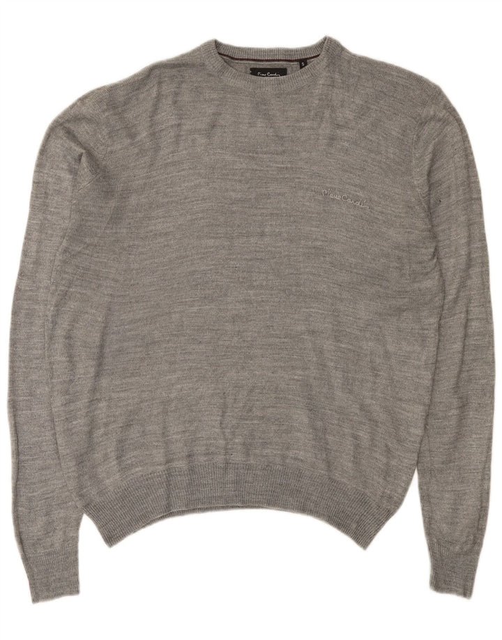Pierre Cardin Herren-Pullover mit Rundhalsausschnitt, Größe S, Grau, Acryl