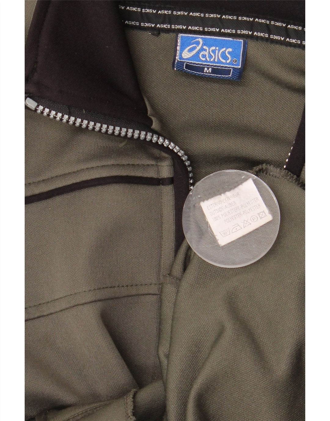 Asics Herren-Trainingsanzug-Top-Jacke, Mittel-Khaki-Polyester