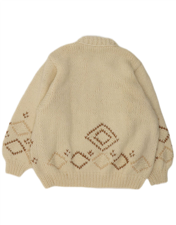 Vintage Herren Cardigan Pullover XL Off White Argyle/Diamant