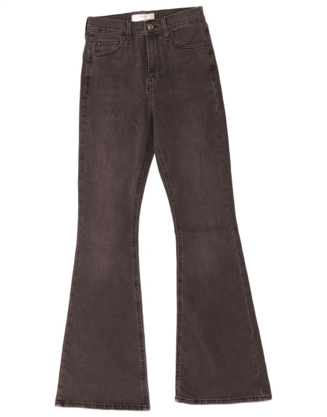 Topshop Damen Jamie Flared Jeans W28 L32 Graue Baumwolle