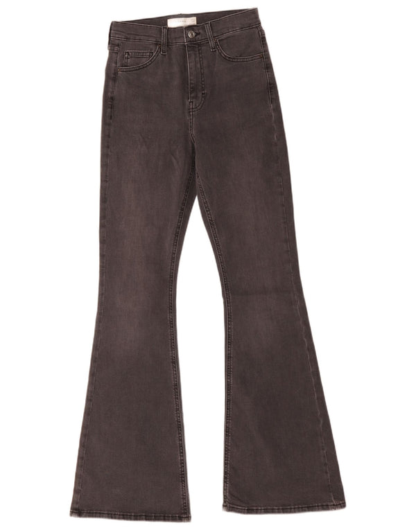 Topshop Damen Jamie Flared Jeans W28 L32 Graue Baumwolle