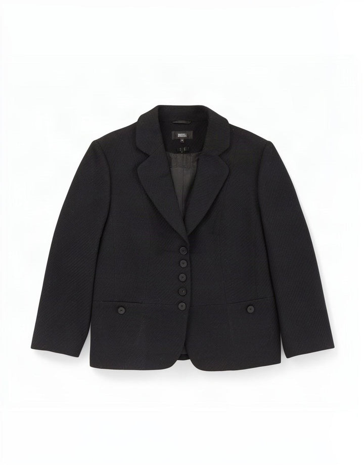 Marks & Spencer Damen-Blazerjacke mit 3/4-Ärmeln und 5 Knöpfen, Gr. 16, Schwarz