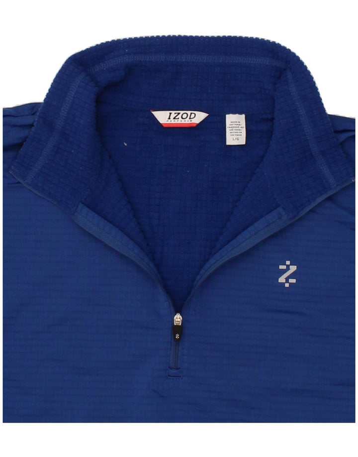 IZOD Mens Zip Neck Sweatshirt Jumper Large Blue Polyester Vintage Izod and Second-Hand Izod from Messina Hembry 