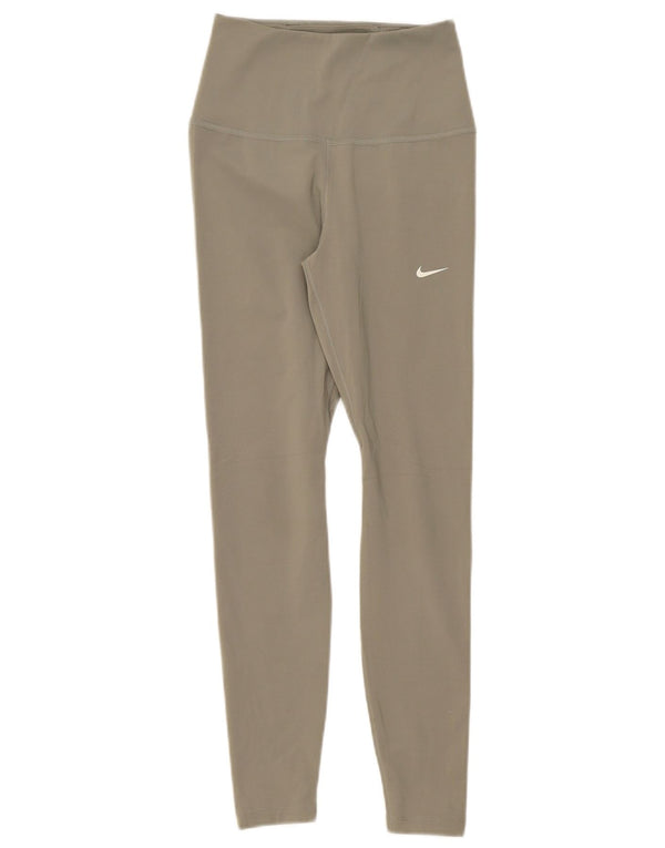 Nike Damen Dri Fit Graphic Leggings UK 6 XS Grün Polyester