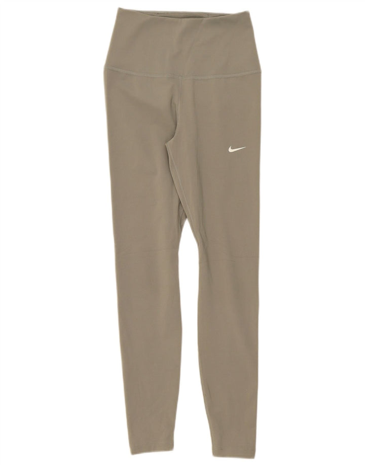 Nike Damen Dri Fit Graphic Leggings UK 6 XS Grün Polyester