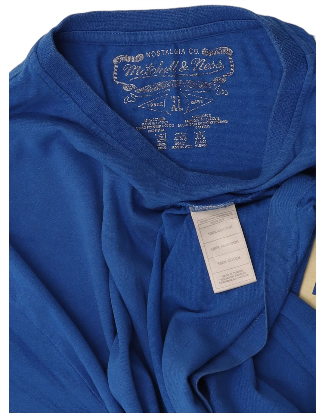 MITCHELL & NESS Herren Los Angeles Lakers Grafik-T-Shirt-Oberteil XL aus blauer Baumwolle