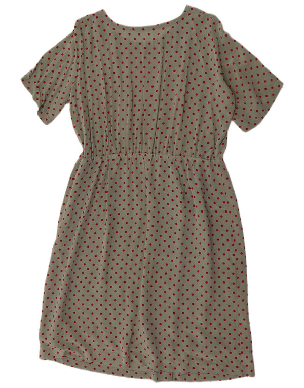 Vintage Damen A-Linie Kleid UK 18 XL Grün gefleckt