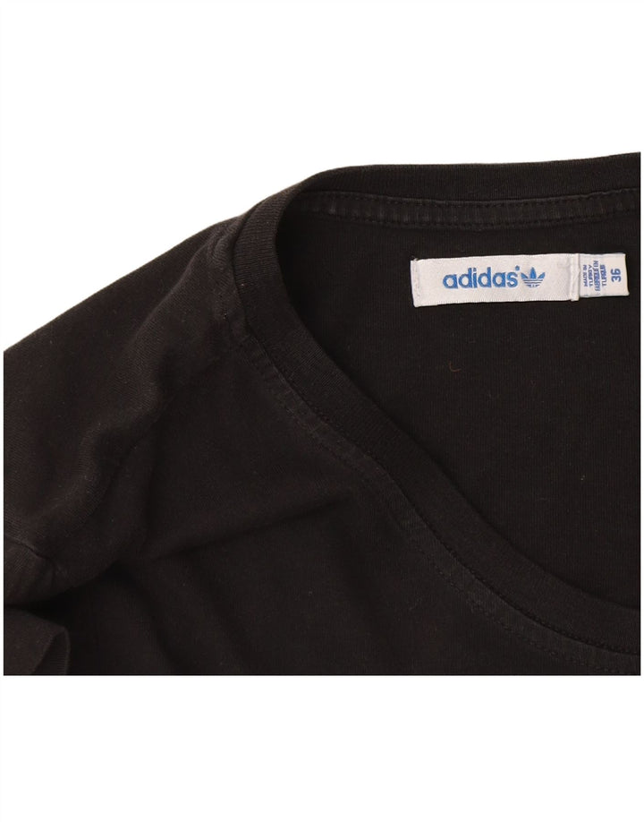 Adidas Damen Grafik T-Shirt Top EU 36 Small Schwarz