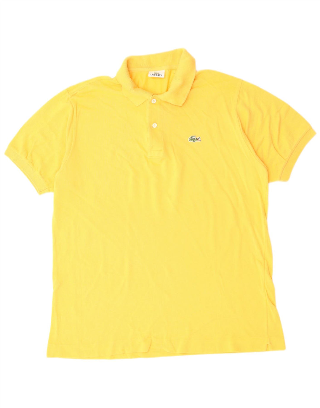 LACOSTE Herren-Poloshirt, Größe 5, groß, gelbe Baumwolle