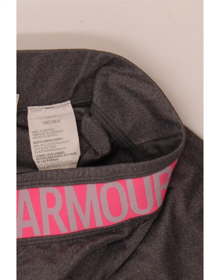 Under Armour Mädchen-Leggings mit Grafik, 9–10 Jahre, Mittelgrau, Farbblock