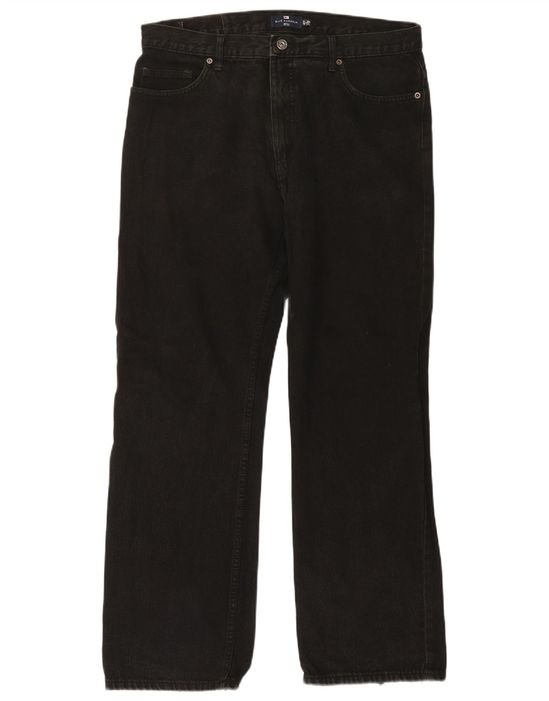 Marks & Spencer Herren Blue Harbor Straight Jeans W36 L31 Schwarze Baumwolle