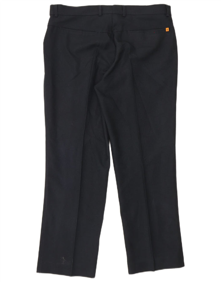 Farah Herren-Freizeithose, gerade, W38, L29, Schwarz, Polyester