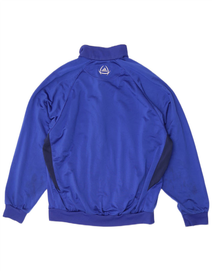 Adidas Herren-Trainingsanzugoberteil, UK-Größe 44/46, großes blaues Colourblock-Polyester