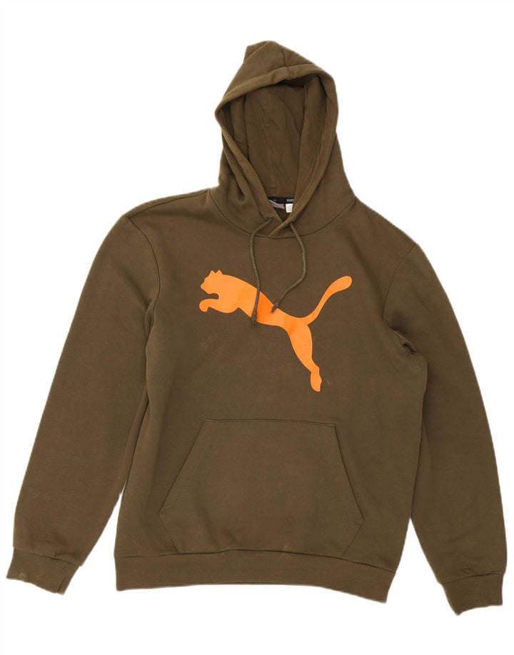 PUMA Herren Graphic Hoodie Pullover Small Khaki Baumwolle