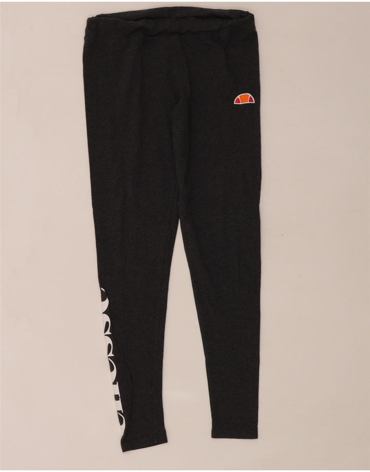 Ellesse Womens Graphic Leggings UK 12 Mittelschwarze Baumwolle