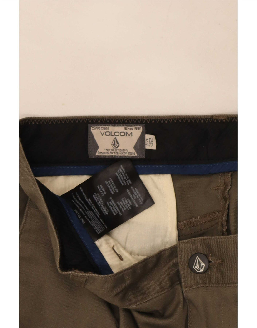 Volcom Herren Chinoshorts W32 Medium Khaki Baumwolle