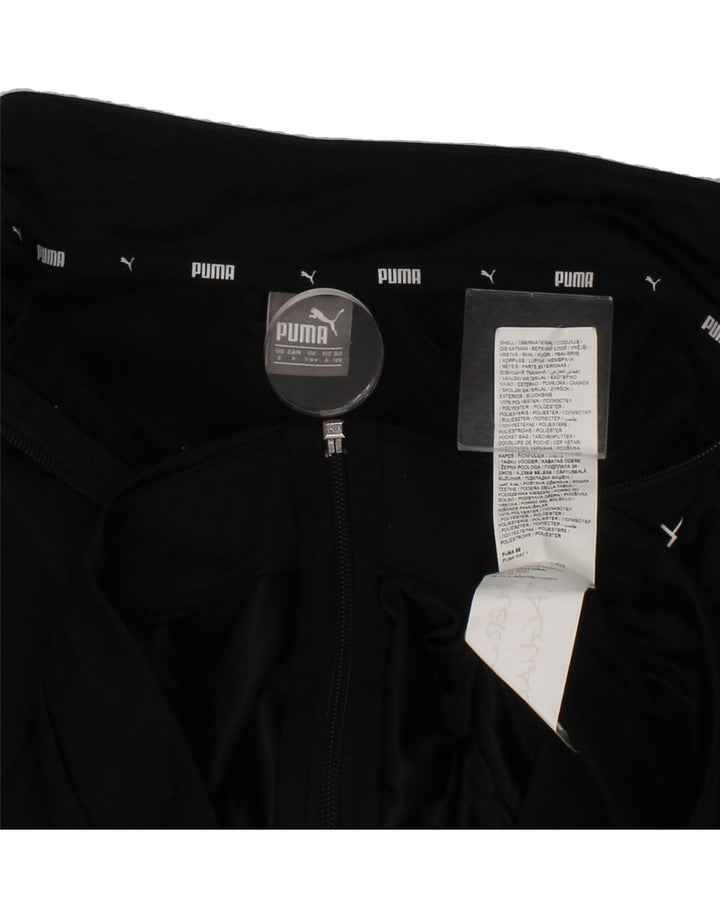 PUMA Boys Graphic Tracksuit Top Jacket 7-8 Years Black Polyester Vintage Puma and Second-Hand Puma from Messina Hembry 