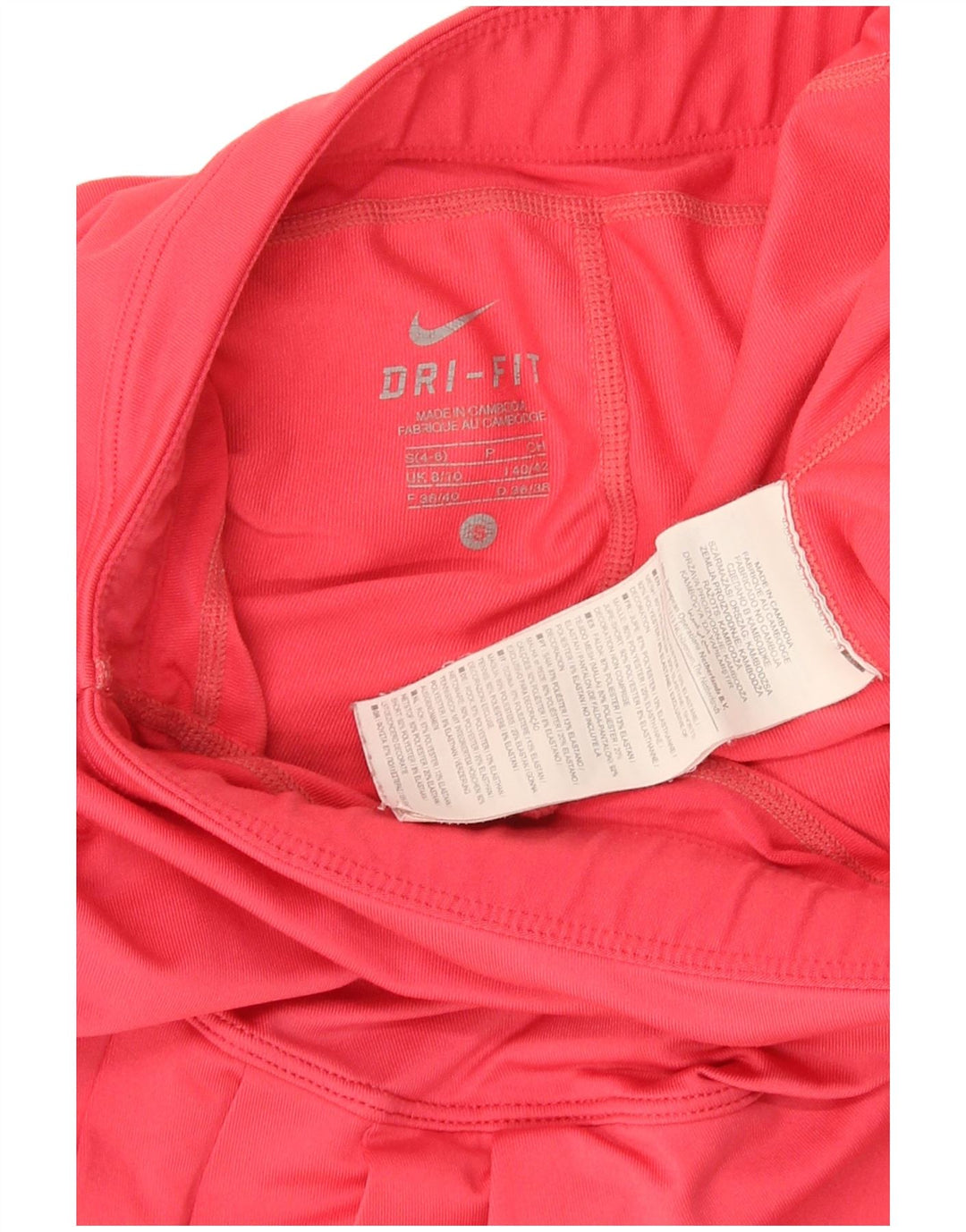 Nike Damen Dri Fit Tennisrock UK 8/10 Small Rot Polyester