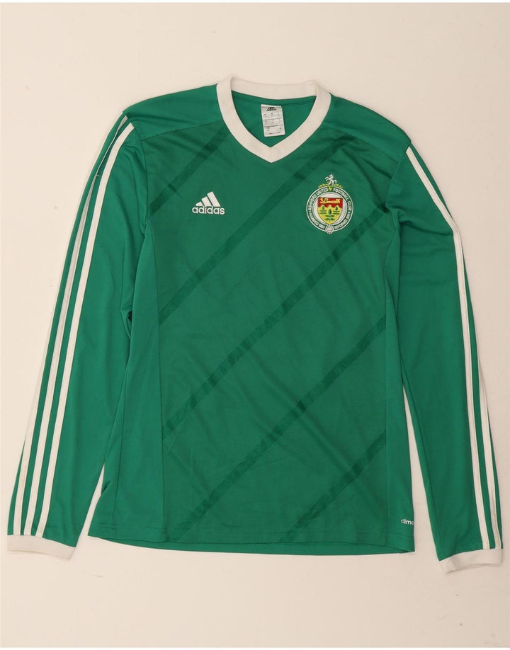 Adidas Herren Climalite Graphic Top Langarm klein grün gestreift Polyester