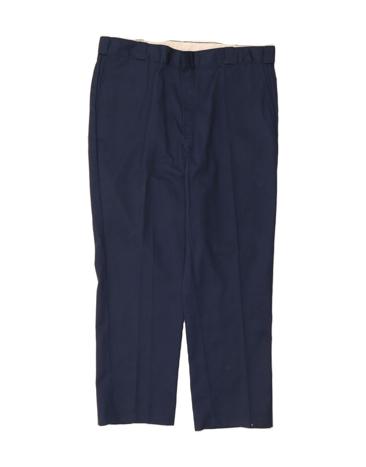 DICKIES Mens Tapered Chino Trousers W42 L32 Navy Blue Polyester Vintage Dickies and Second-Hand Dickies from Messina Hembry 