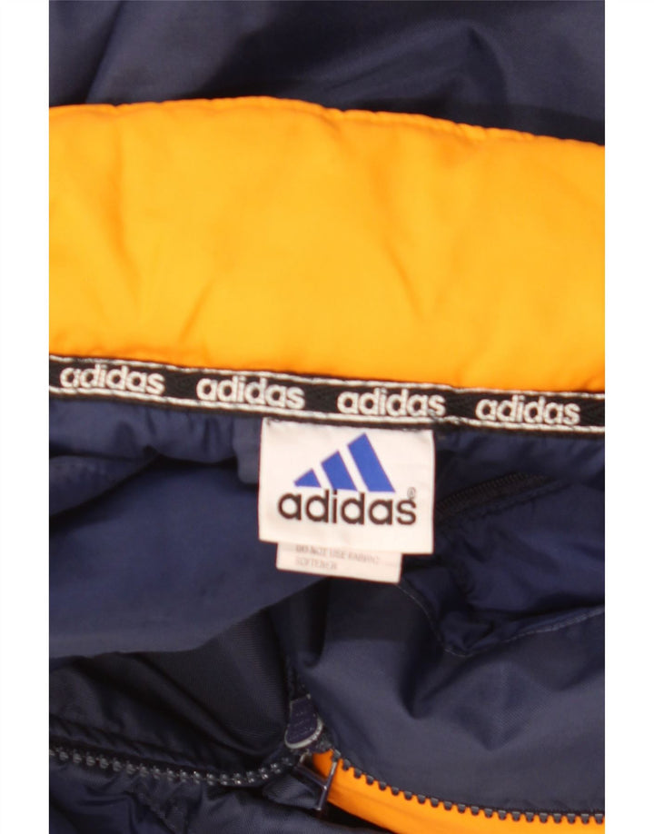 Adidas Herren Windjacke UK 40 Large Marineblau Farbblock