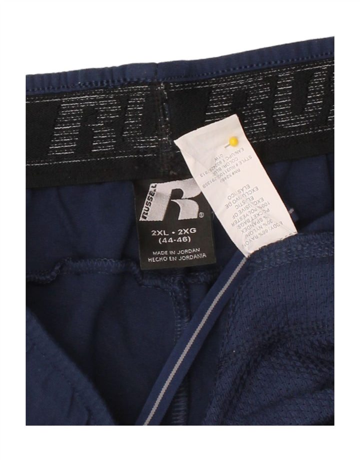 RUSSELL ATHLETIC Mens Tracksuit Trousers 2XL  Navy Blue Nylon Vintage Russell Athletic and Second-Hand Russell Athletic from Messina Hembry 