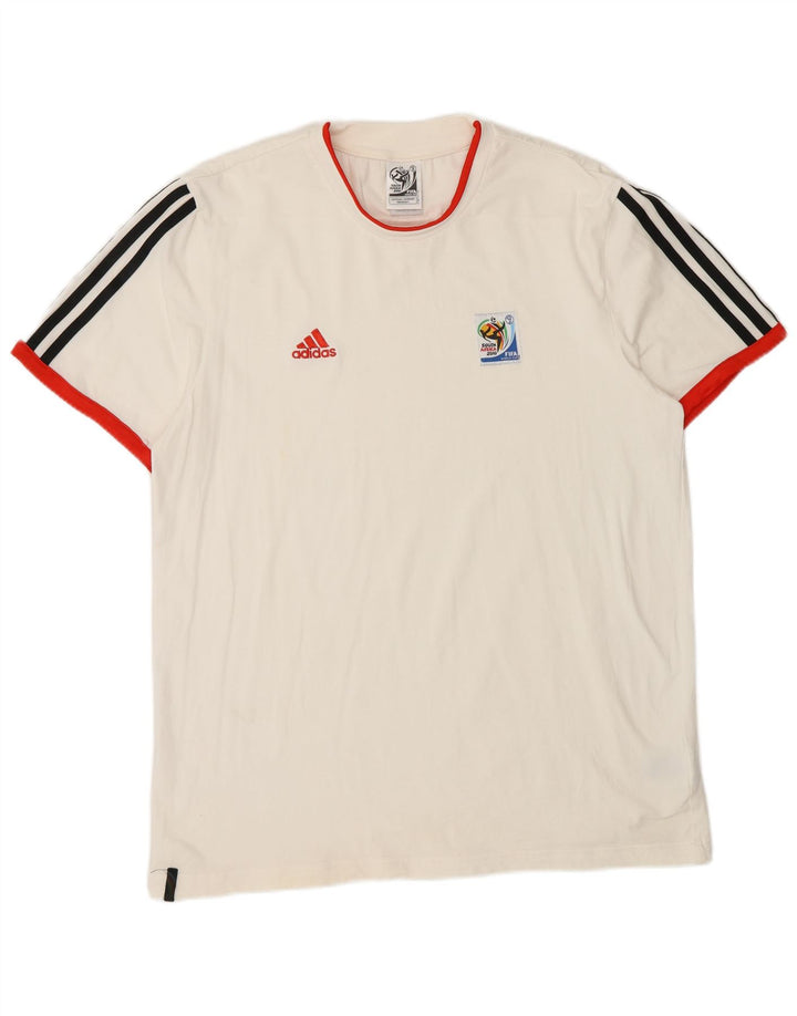 Adidas Kurzarm-T-Shirt für Herren, groß, aus weißer Baumwolle