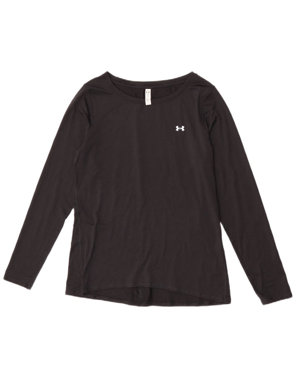 Under Armour Damen Heat Gear Top Langarm UK 14 Medium Schwarz