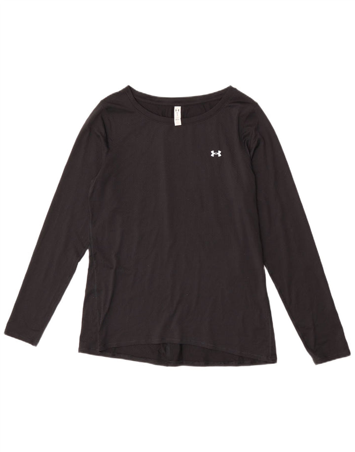 Under Armour Damen Heat Gear Top Langarm UK 14 Medium Schwarz