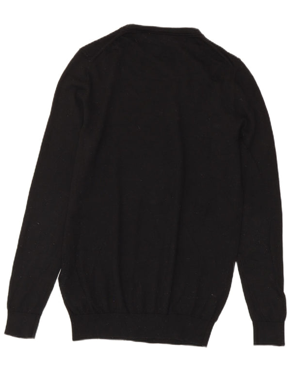 Reiss Herren-Pullover mit Rundhalsausschnitt, XS, schwarze Wolle