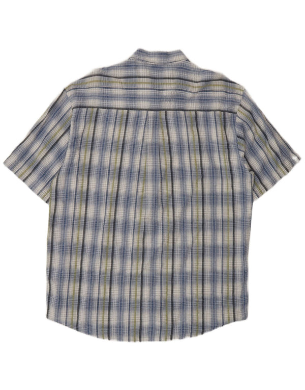 Lerros Herren-Hemd, kurzärmelig, normale Passform, XL, blau kariert, Baumwolle