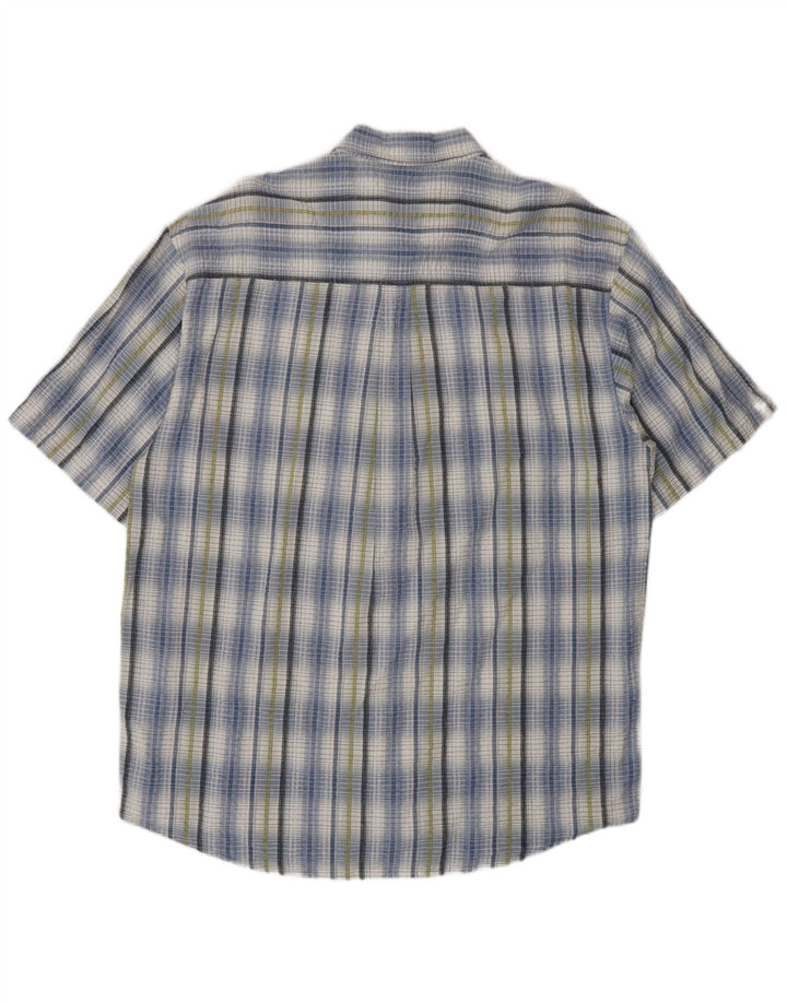 Lerros Herren-Hemd, kurzärmelig, normale Passform, XL, blau kariert, Baumwolle