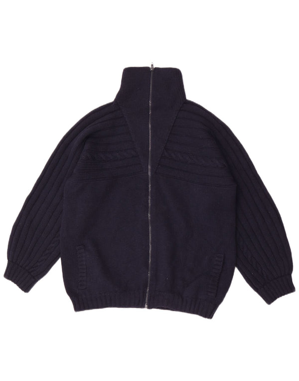 Vintage Damen-Cardigan mit durchgehendem Reißverschluss, UK 16, Groß, Marineblau