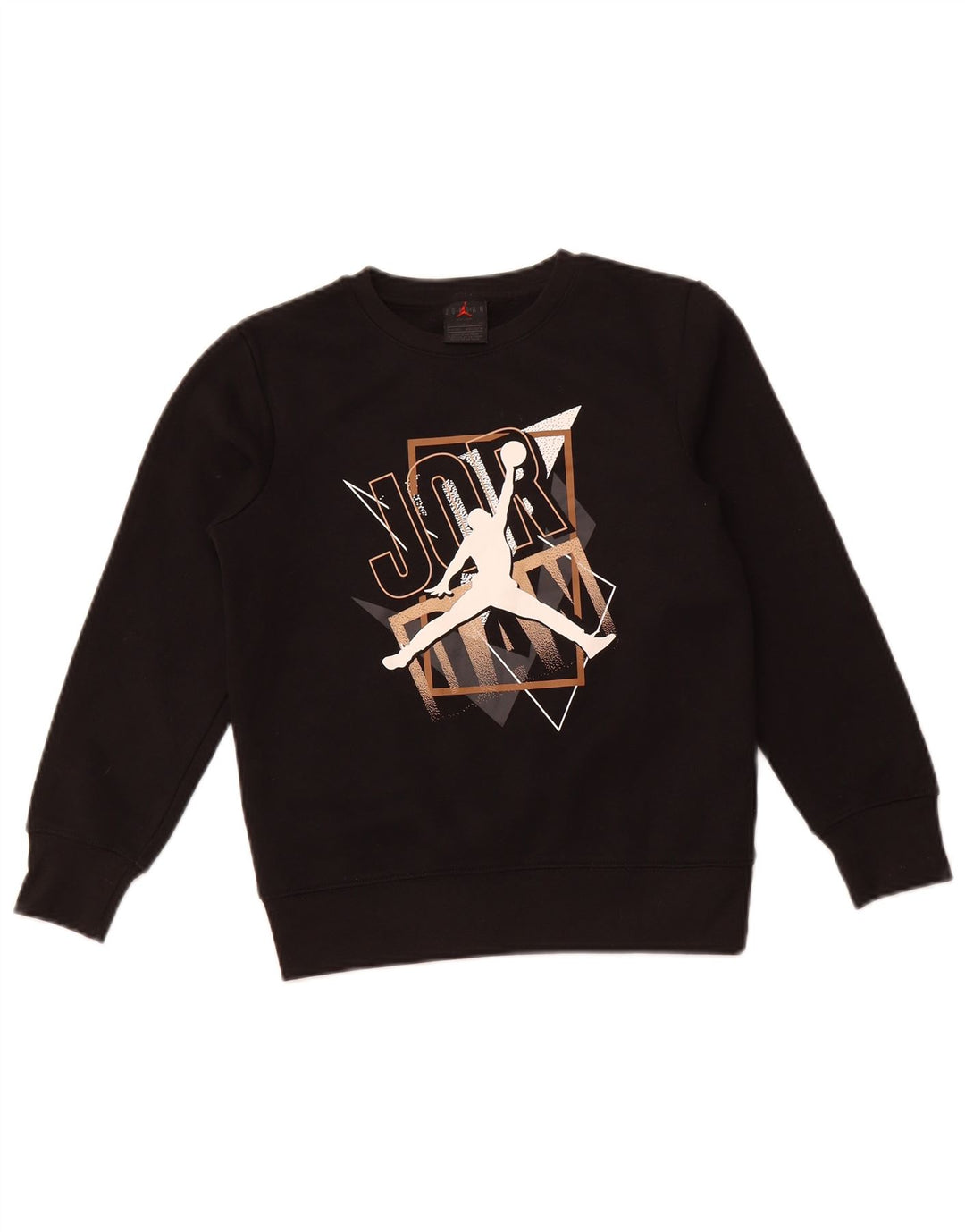 JORDAN Jungen-Sweatshirt mit Grafik, 8–9 Jahre, Größe S, schwarze Baumwolle